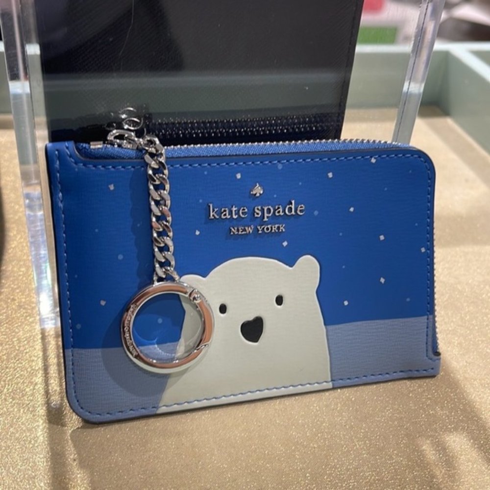 Kate Spade Arctic Friends Medium L-Zip Card Holder Multi Color - Picture 13 of 15